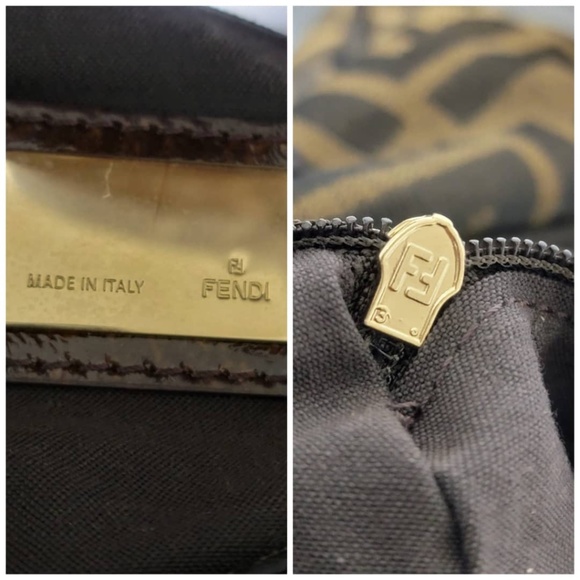 Authentic Fendi Baguette Mia Zucca Shoulder Handbag Brown - Picture 6 of 16